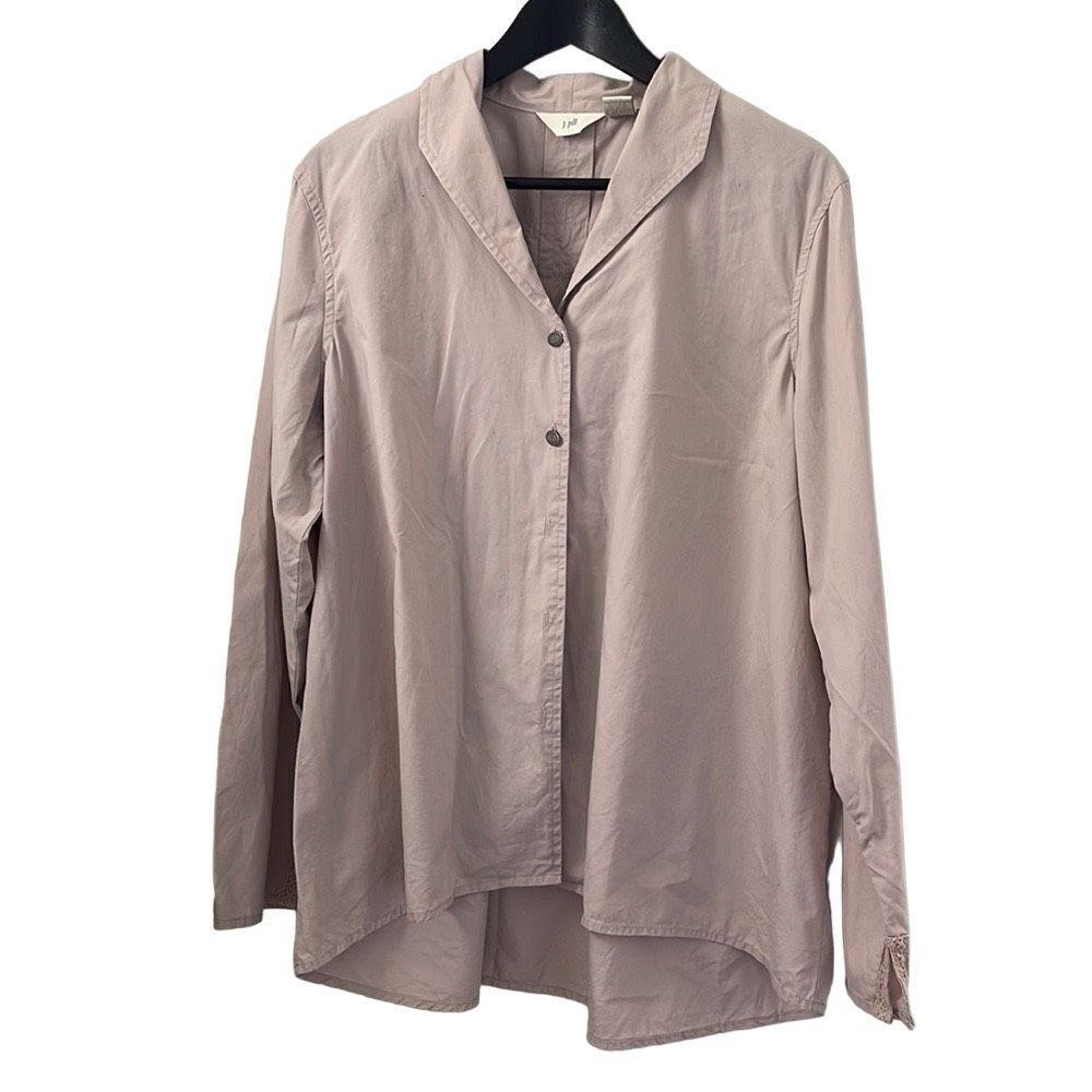 J. Jill Button down cotton top. Mauve Size LARGE‎… - image 1